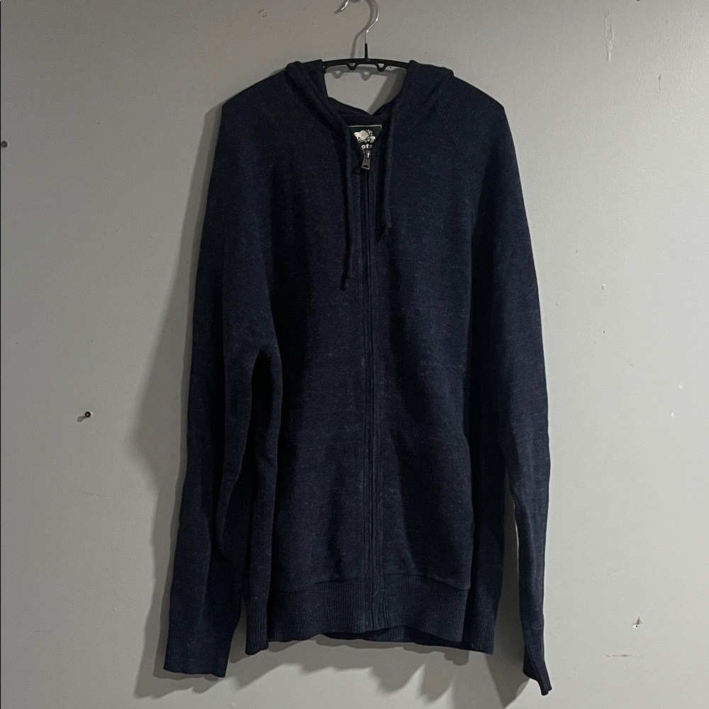 Roots Men's Dark Blue Zip-Up Sweater Large